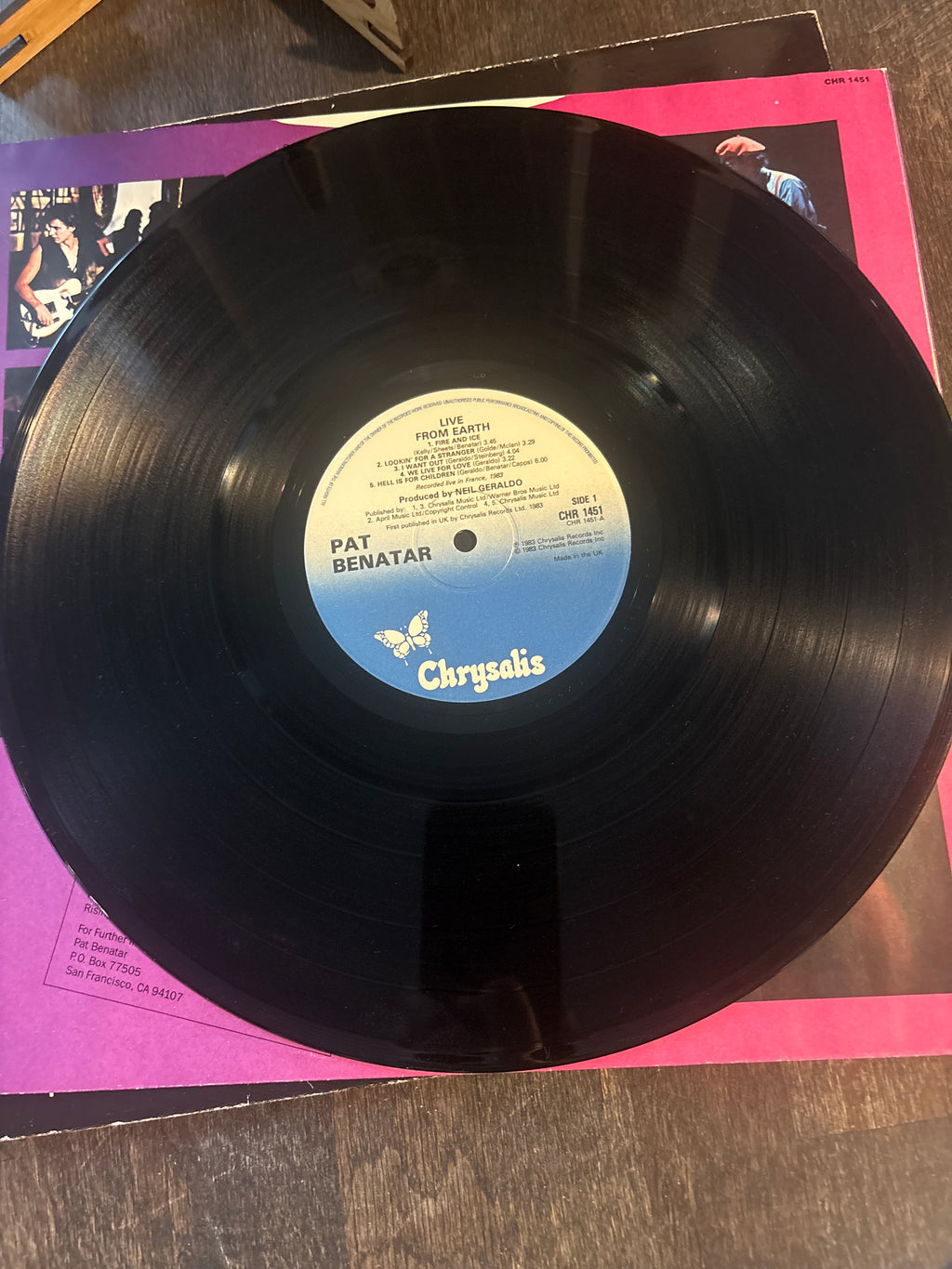 Pat Benatar – Live From Earth (LP) – CHR 1451 – 1983