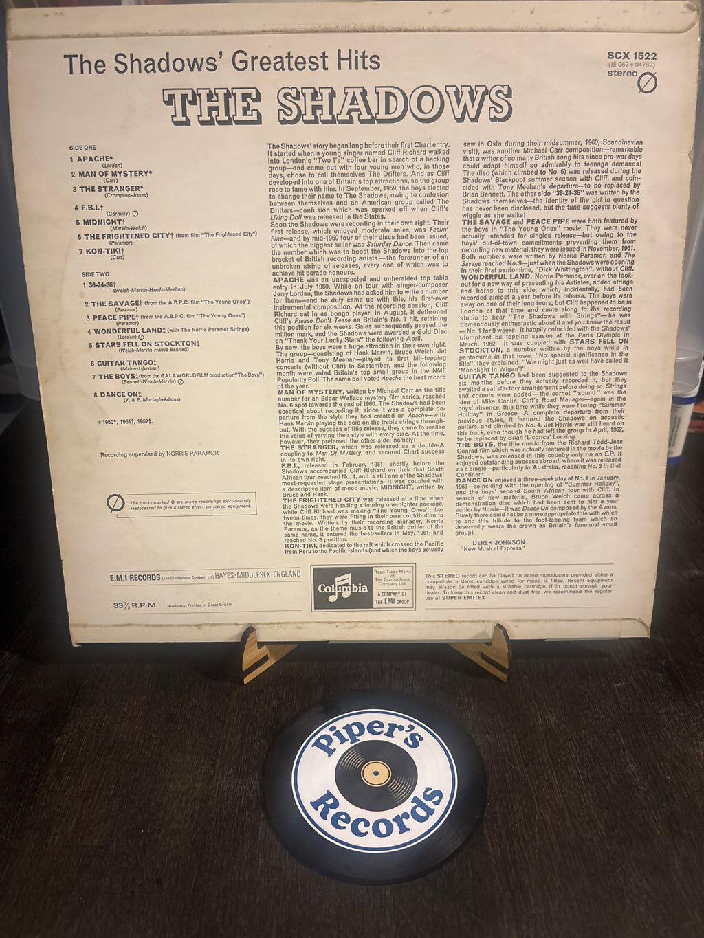 The Shadows – Greatest Hits (UK LP) – SCX 1522