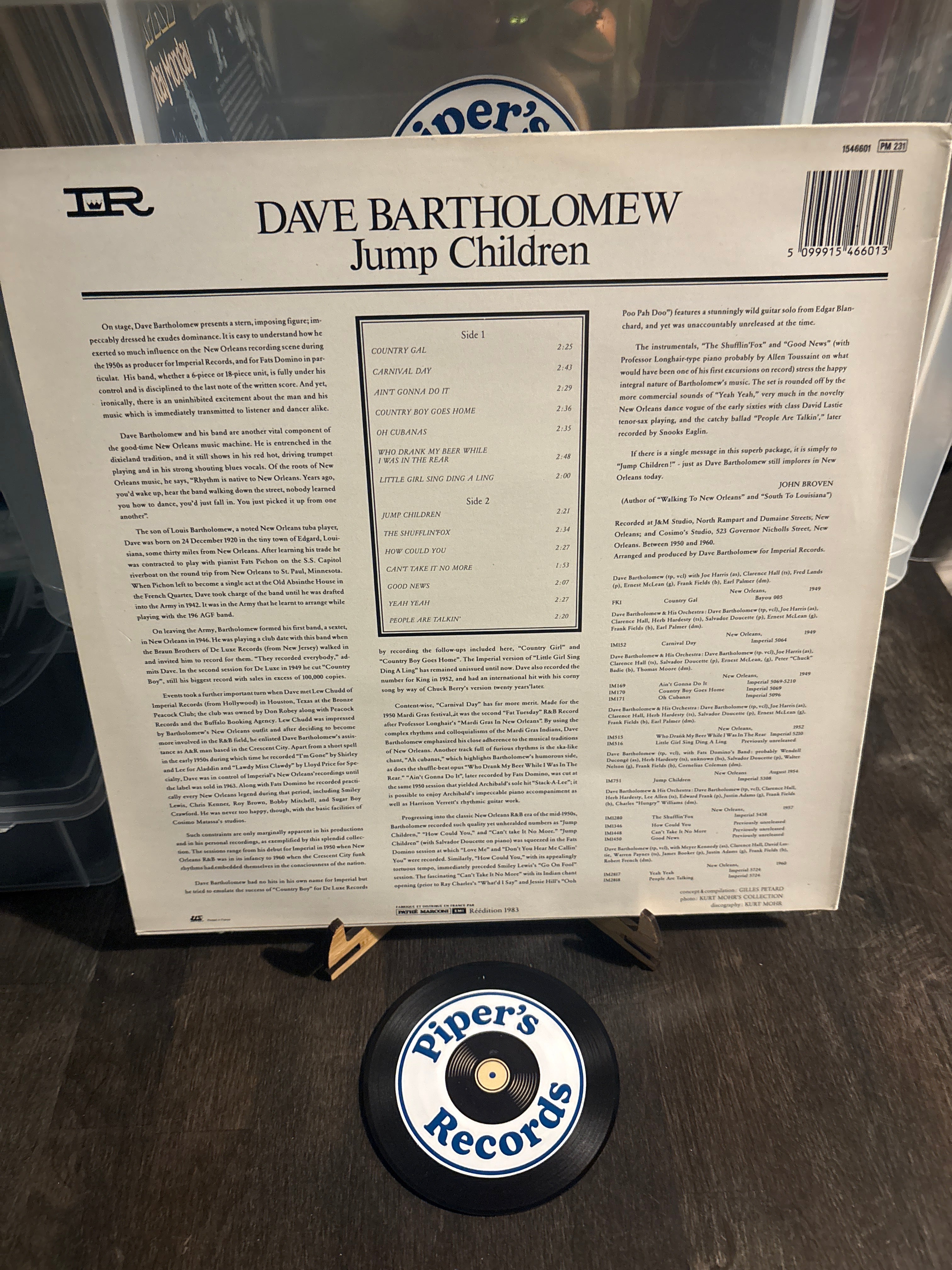 Dave Bartholomew – Jump Children
LP, Compilation (1983 France Pressing)