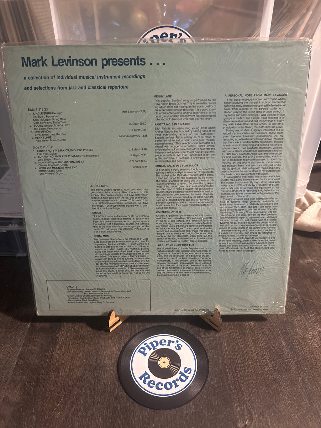Mark Levinson Presents… (DBX Recording Technology Showcase Series – Volume 1, RTS‑1)