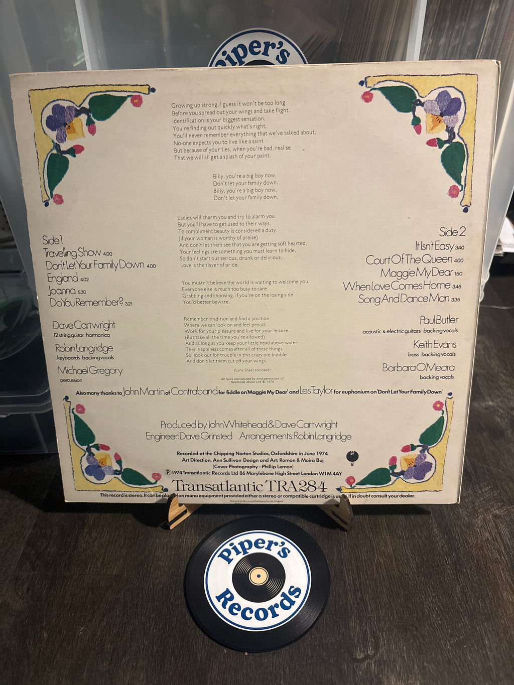 Dave Cartwright – Don’t Let Your Family Down (LP, 1974, UK)
