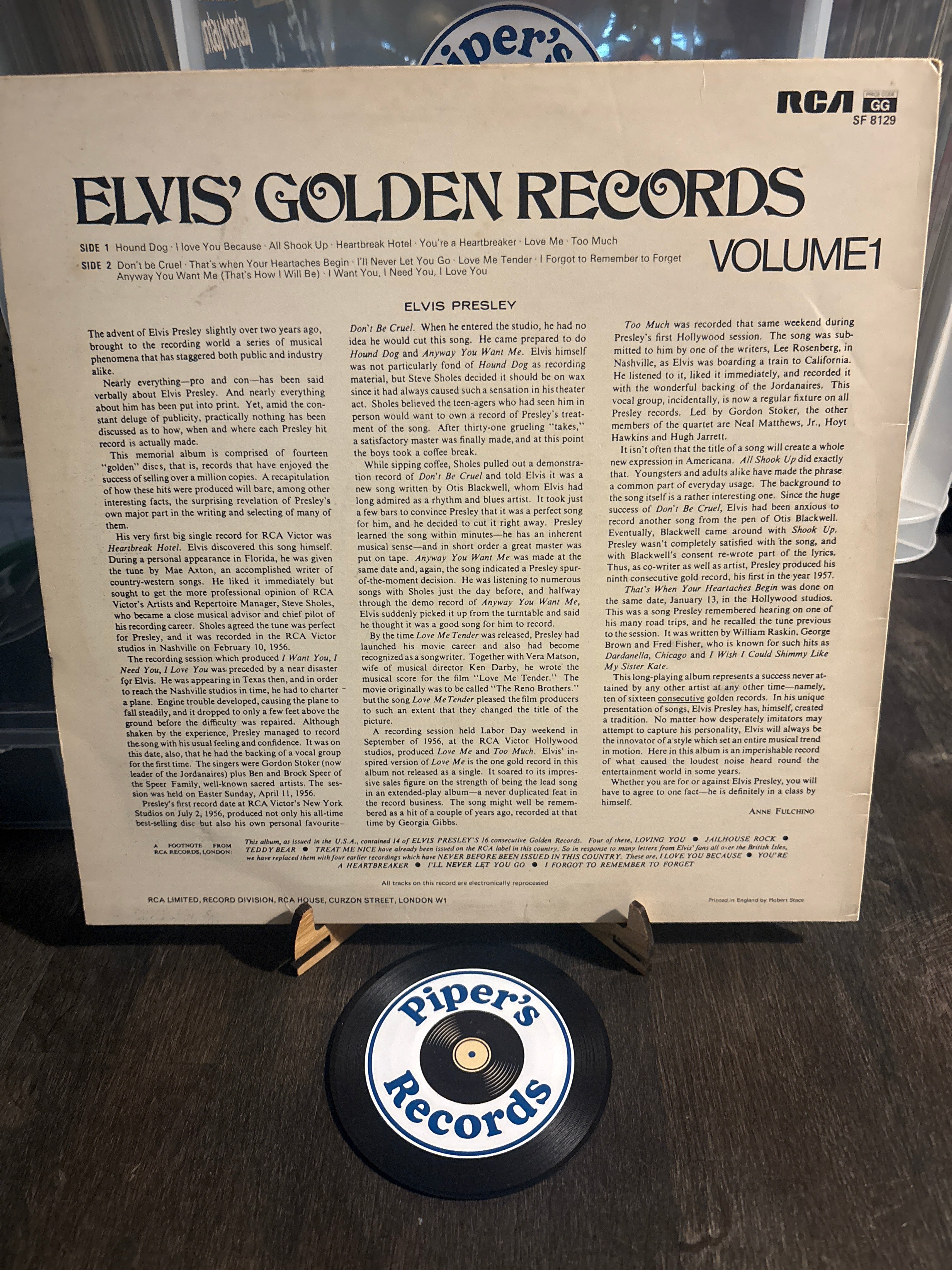 Elvis Presley – Elvis’ Golden Records Volume 1 (LP, Compilation, 1970 UK Reissue)
