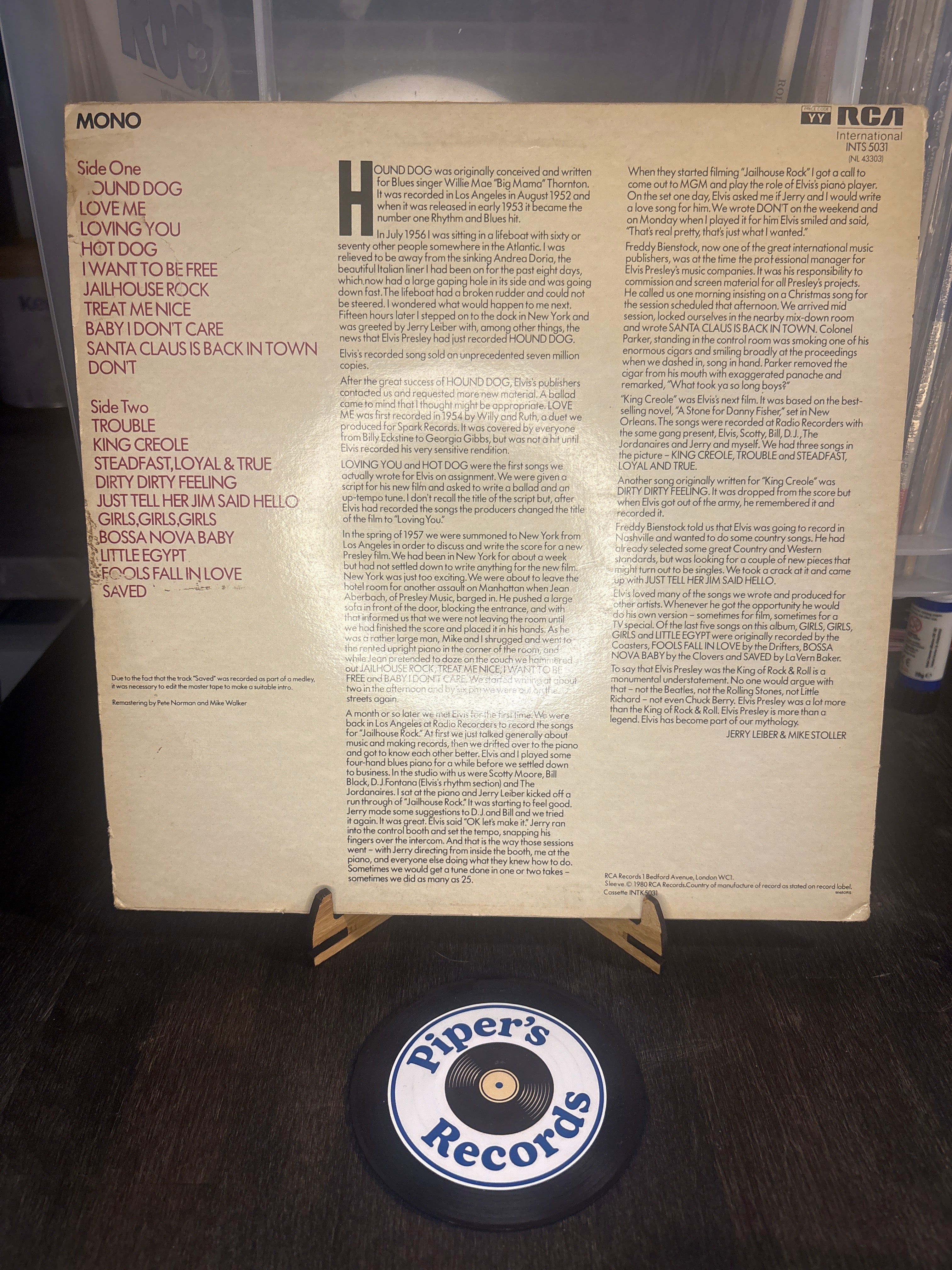 Elvis Presley – Sings Leiber & Stoller (1980, UK, RCA International, INTS 5031)
