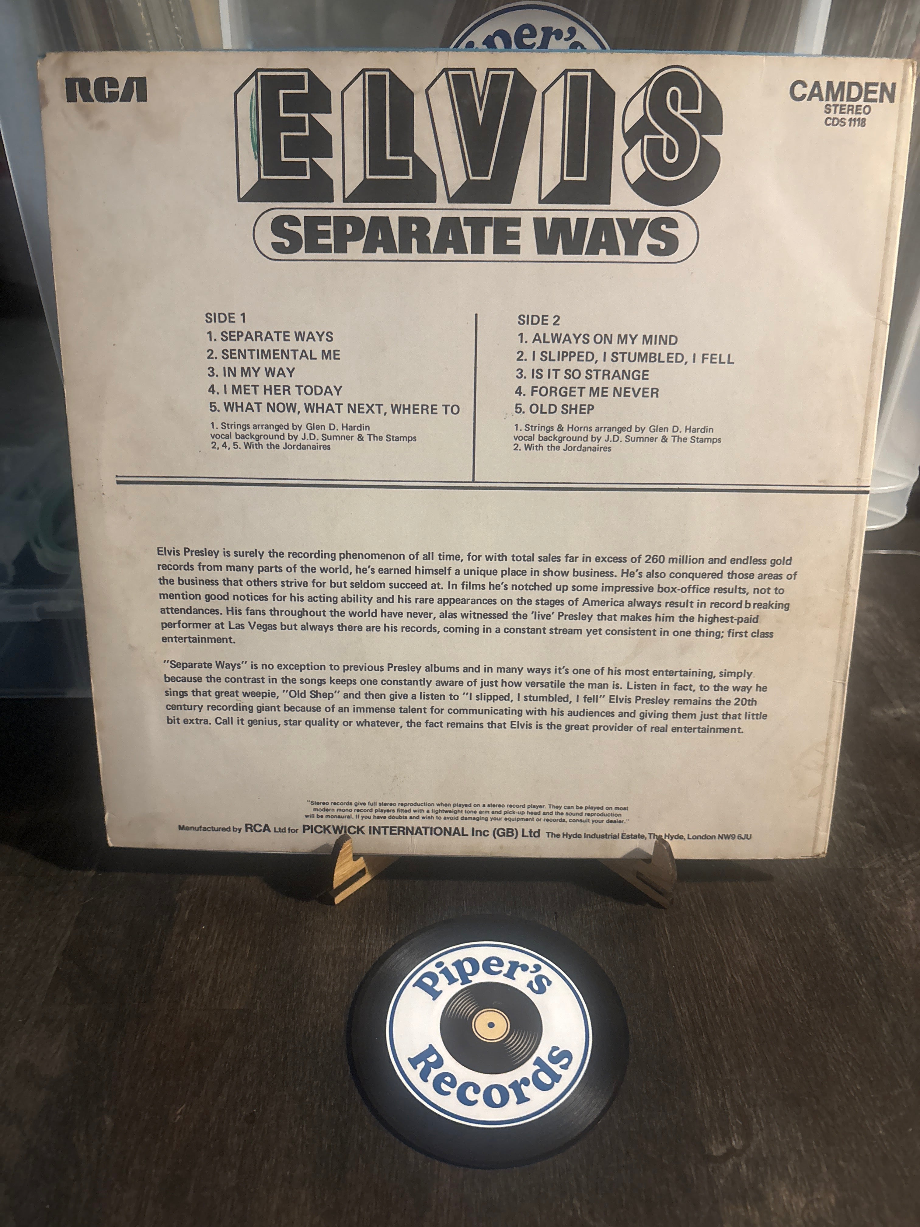 Elvis Presley – Separate Ways (LP, Stereo)